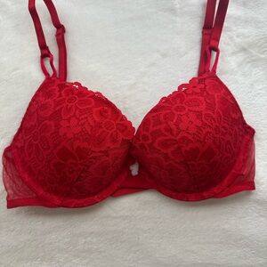 Victoria's Secret Red Lace Push-Up Bra